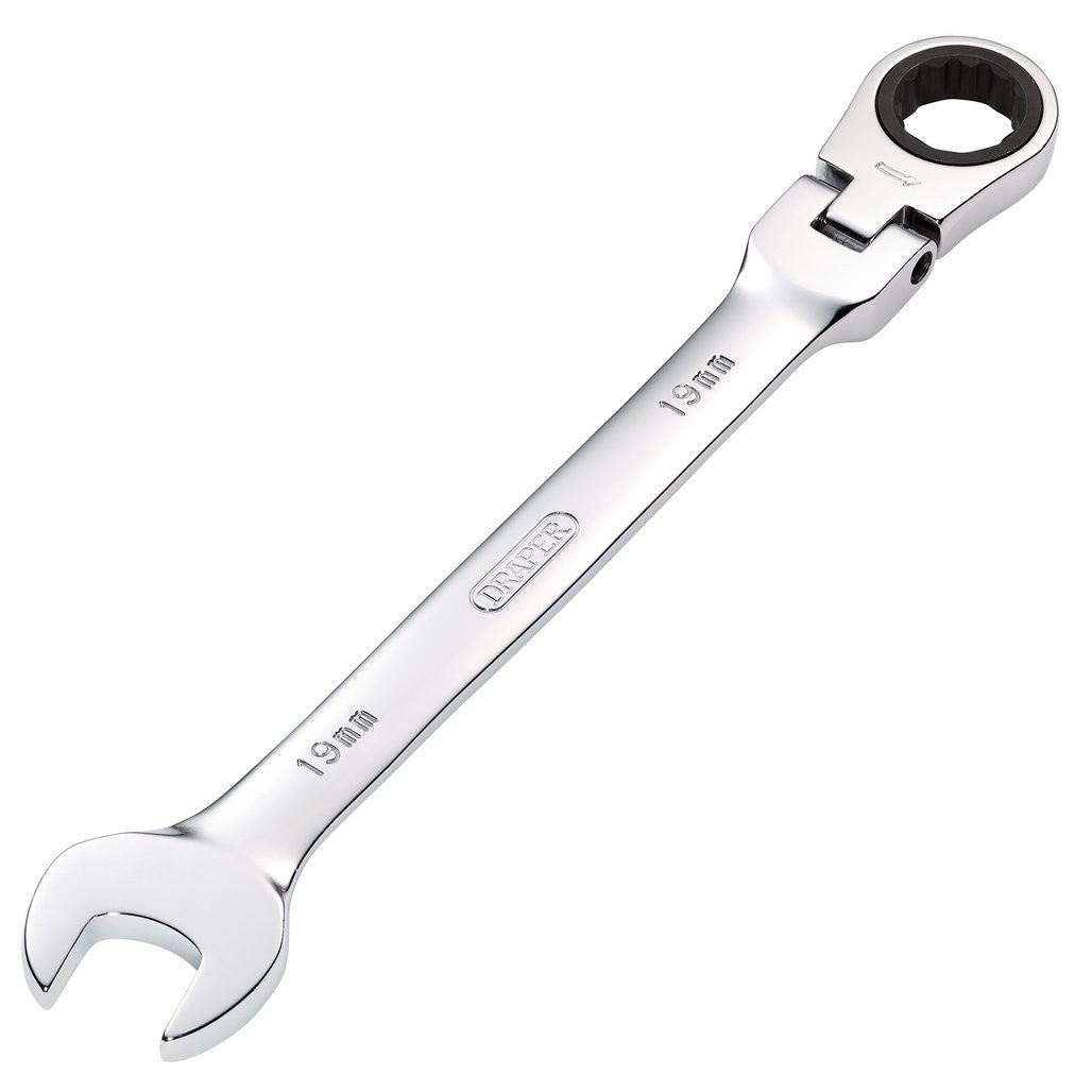 Draper HI-TORQ® Metric Flexible Head Ratcheting Combination Spanner, 19mm  52021