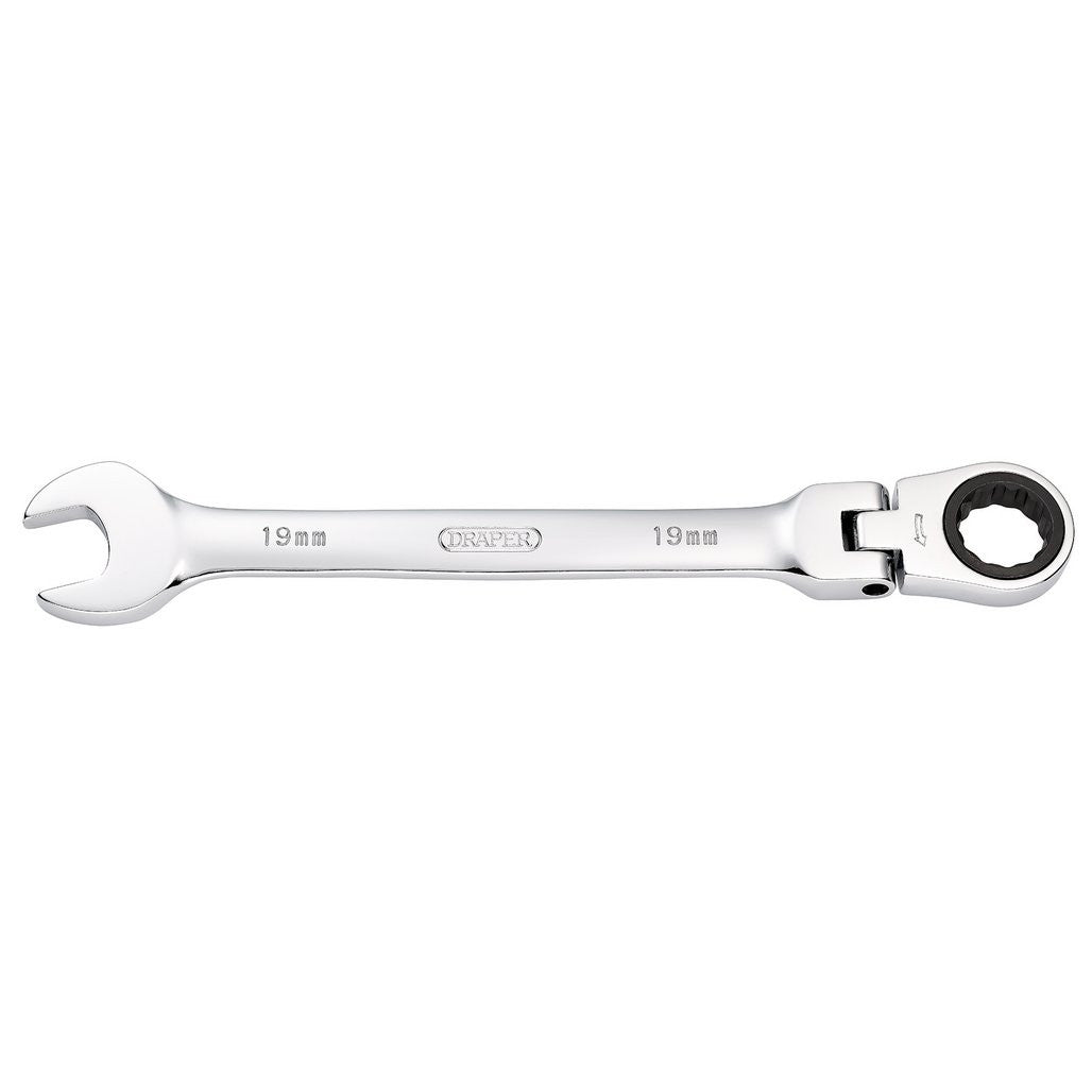 Draper HI-TORQ® Metric Flexible Head Ratcheting Combination Spanner, 19mm  52021