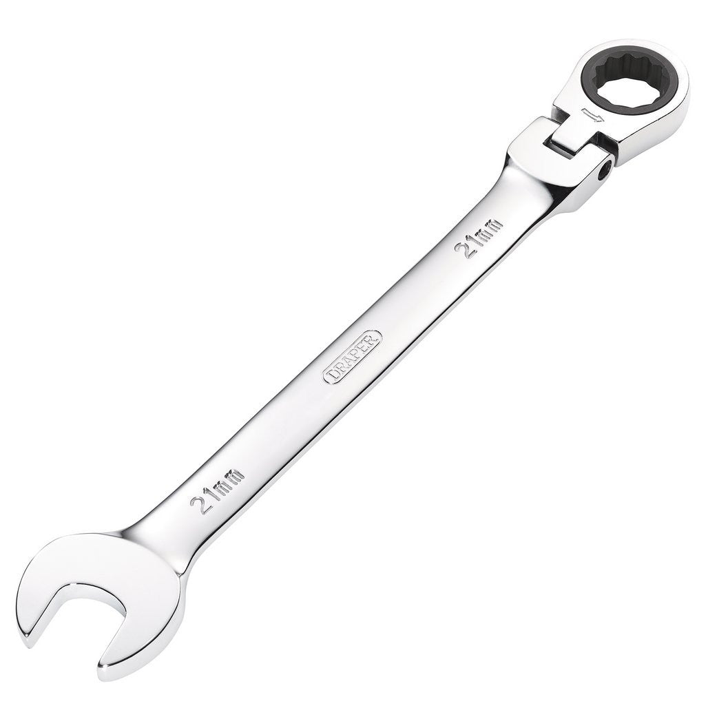 Draper HI-TORQ® Metric Flexible Head Ratcheting Combination Spanner, 21mm  52022