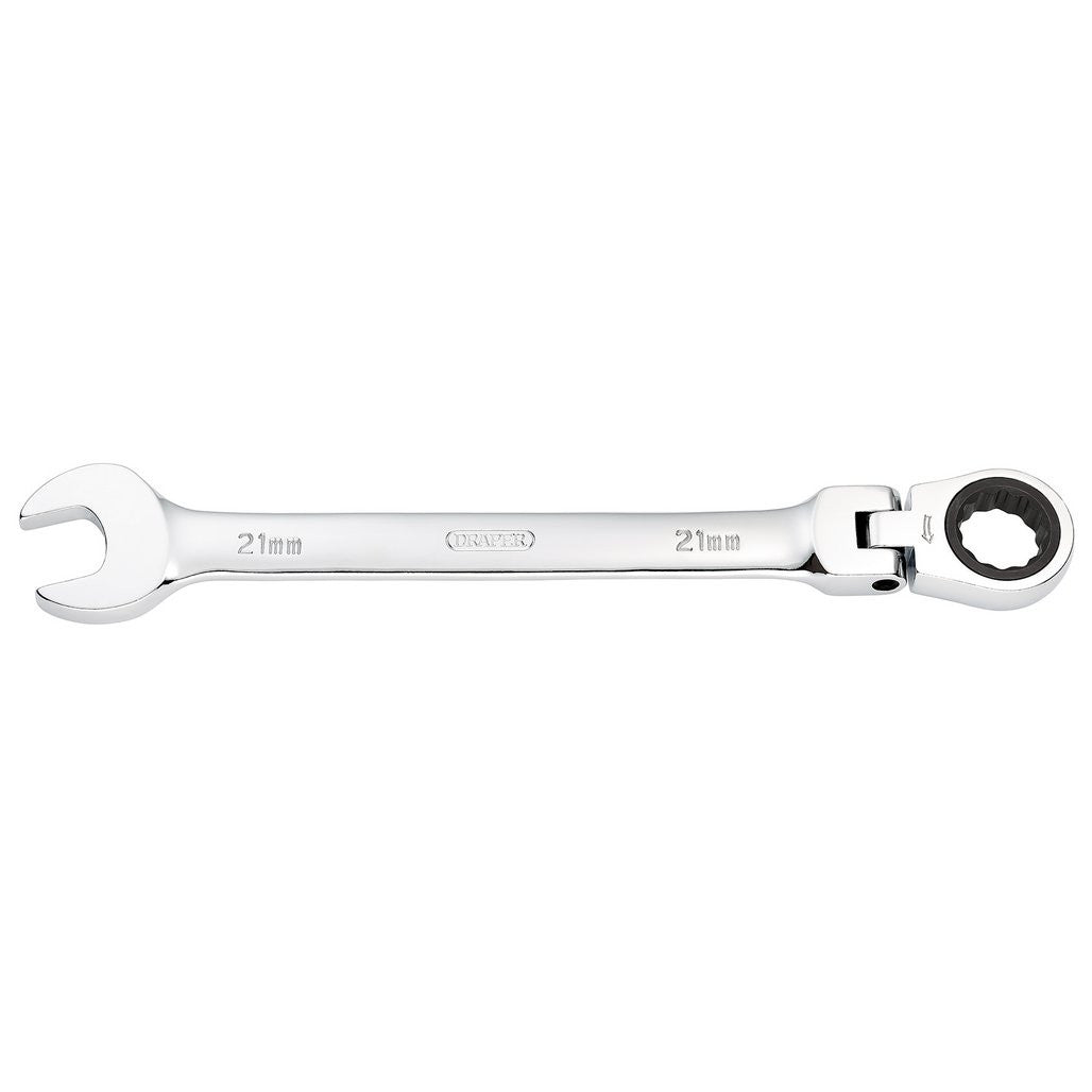 Draper HI-TORQ® Metric Flexible Head Ratcheting Combination Spanner, 21mm  52022