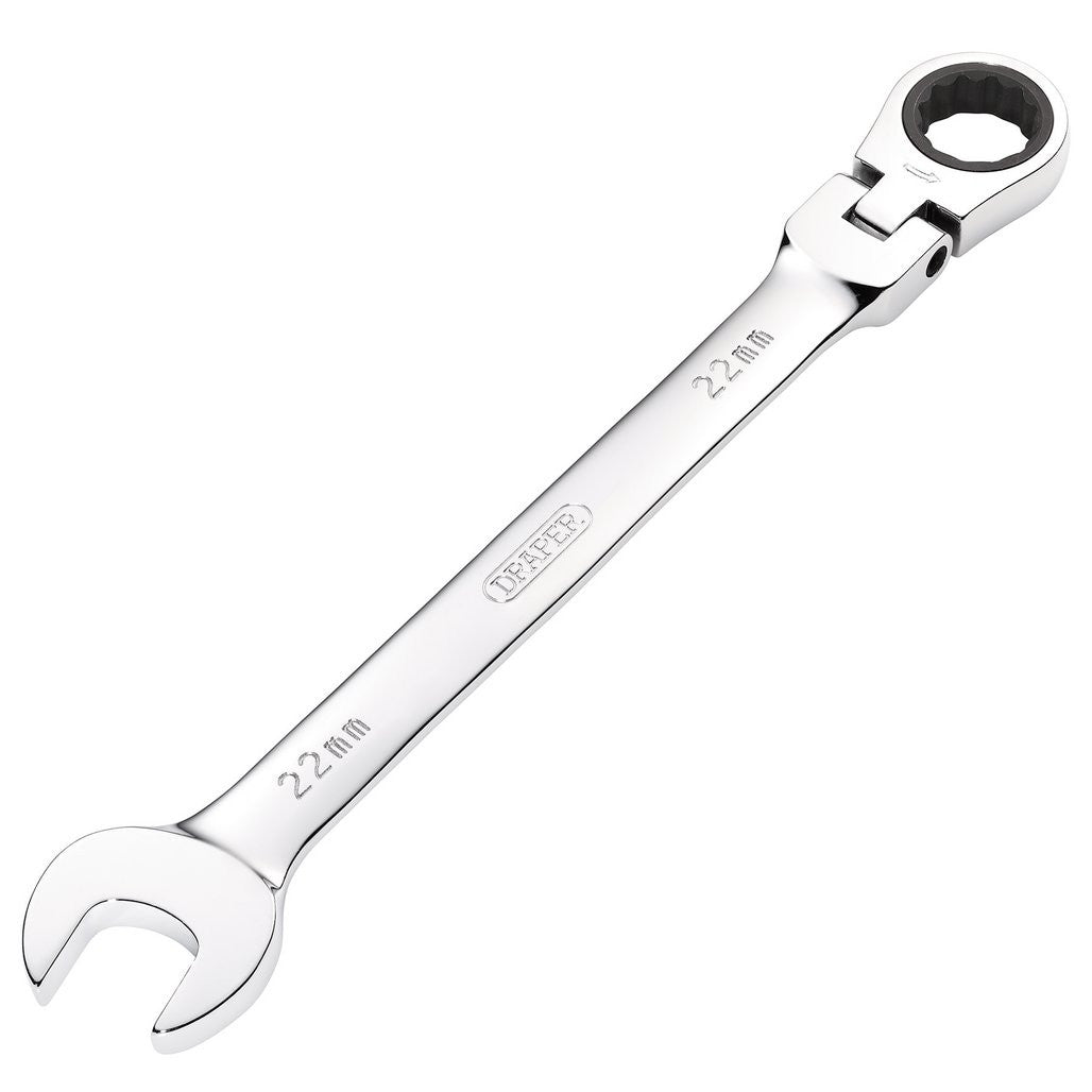 Draper HI-TORQ® Metric Flexible Head Ratcheting Combination Spanner, 22mm  52024