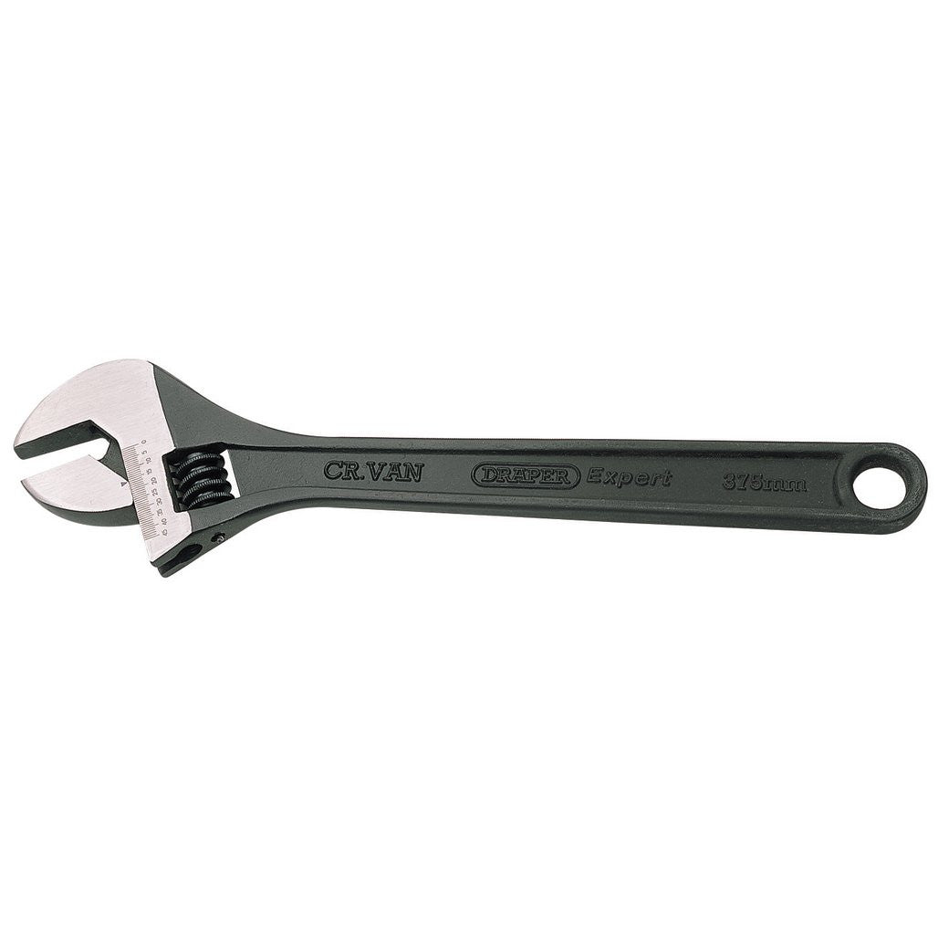 Draper Expert Crescent-Type Adjustable Wrench with Phosphate Finish, 375mm, 45mm  52683