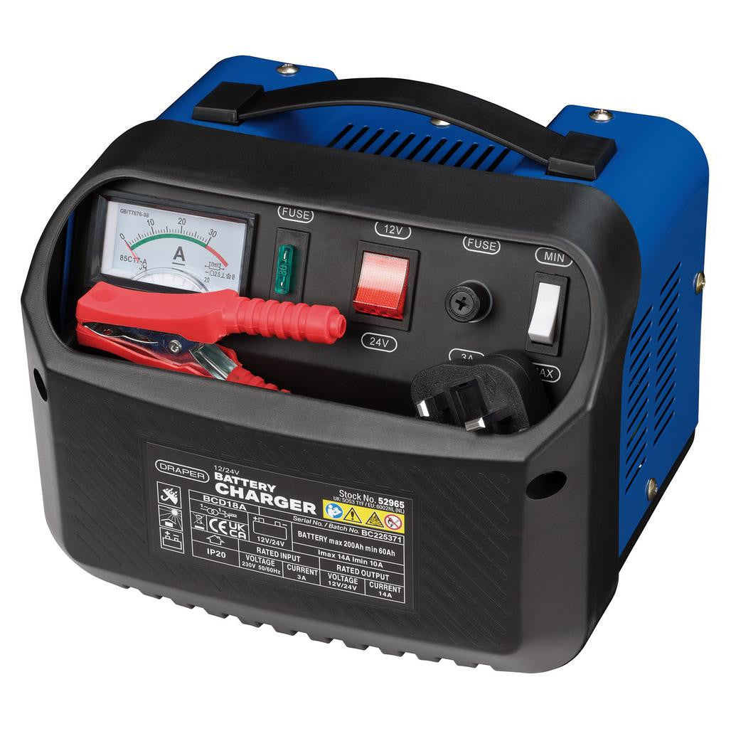 Draper 12/24V Battery Charger, 10 - 14A 52965