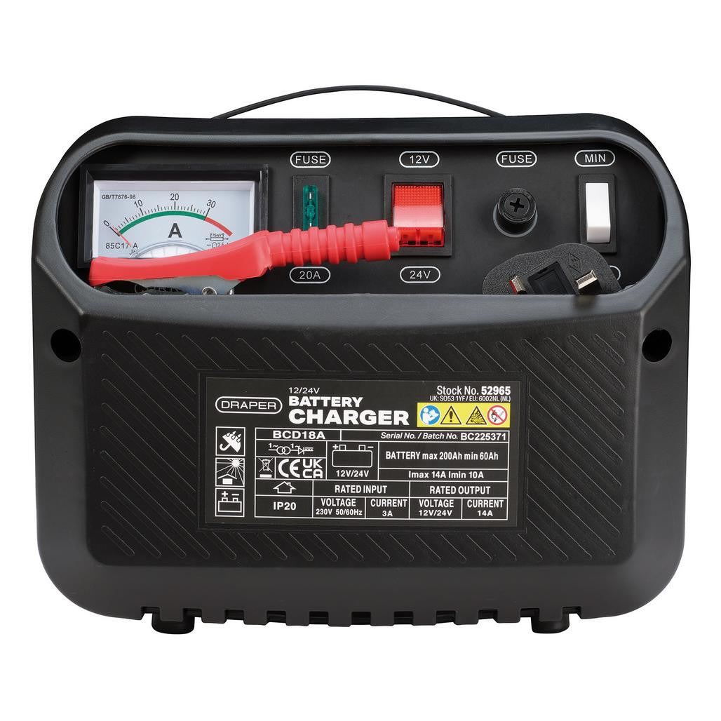 Draper 12/24V Battery Charger, 10 - 14A 52965
