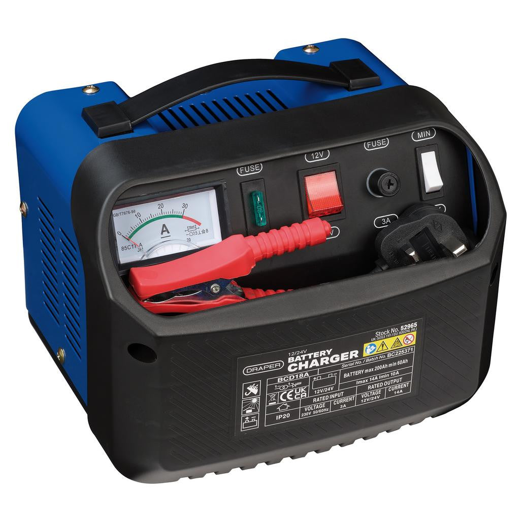 Draper 12/24V Battery Charger, 10 - 14A 52965