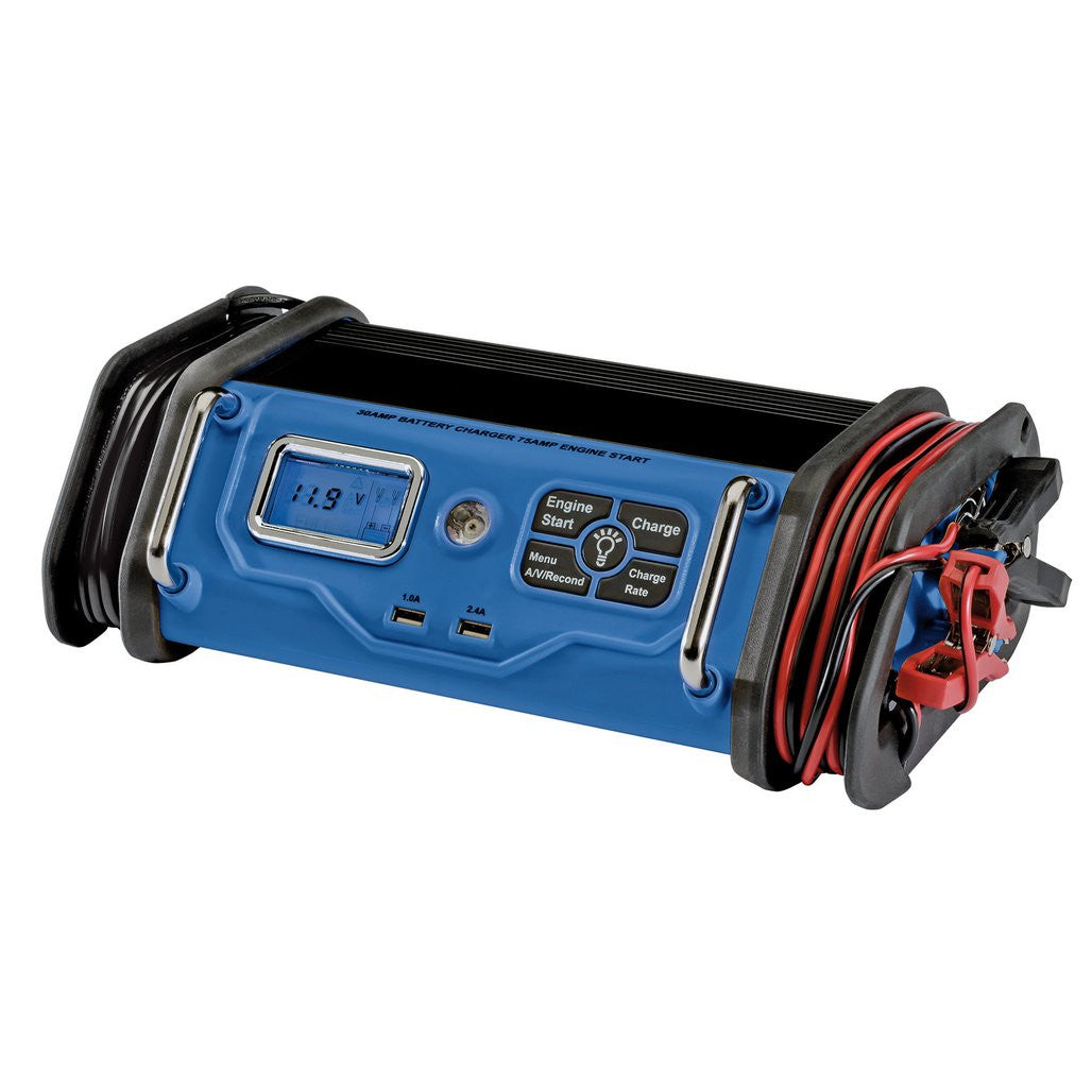 Draper 12V Battery Starter/Charger, 30A 53171