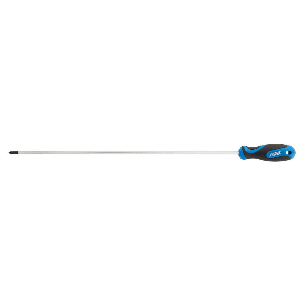 Draper Extra Long Reach Soft Grip Cross Slot Screwdriver, No.2 x 450mm  53502