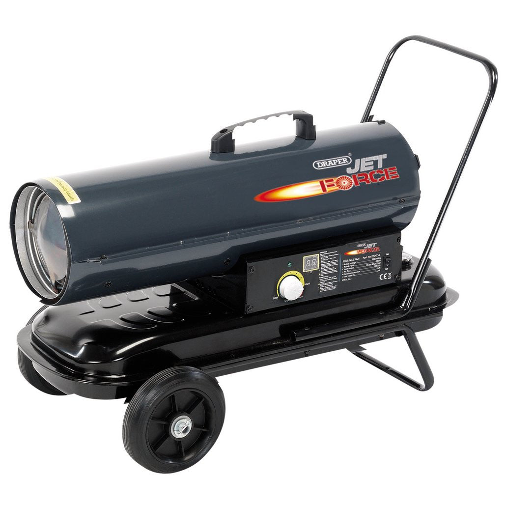 Draper Jet Force Diesel and Kerosene Space Heater with Wheels, 75,000 BTU/22kW  53926