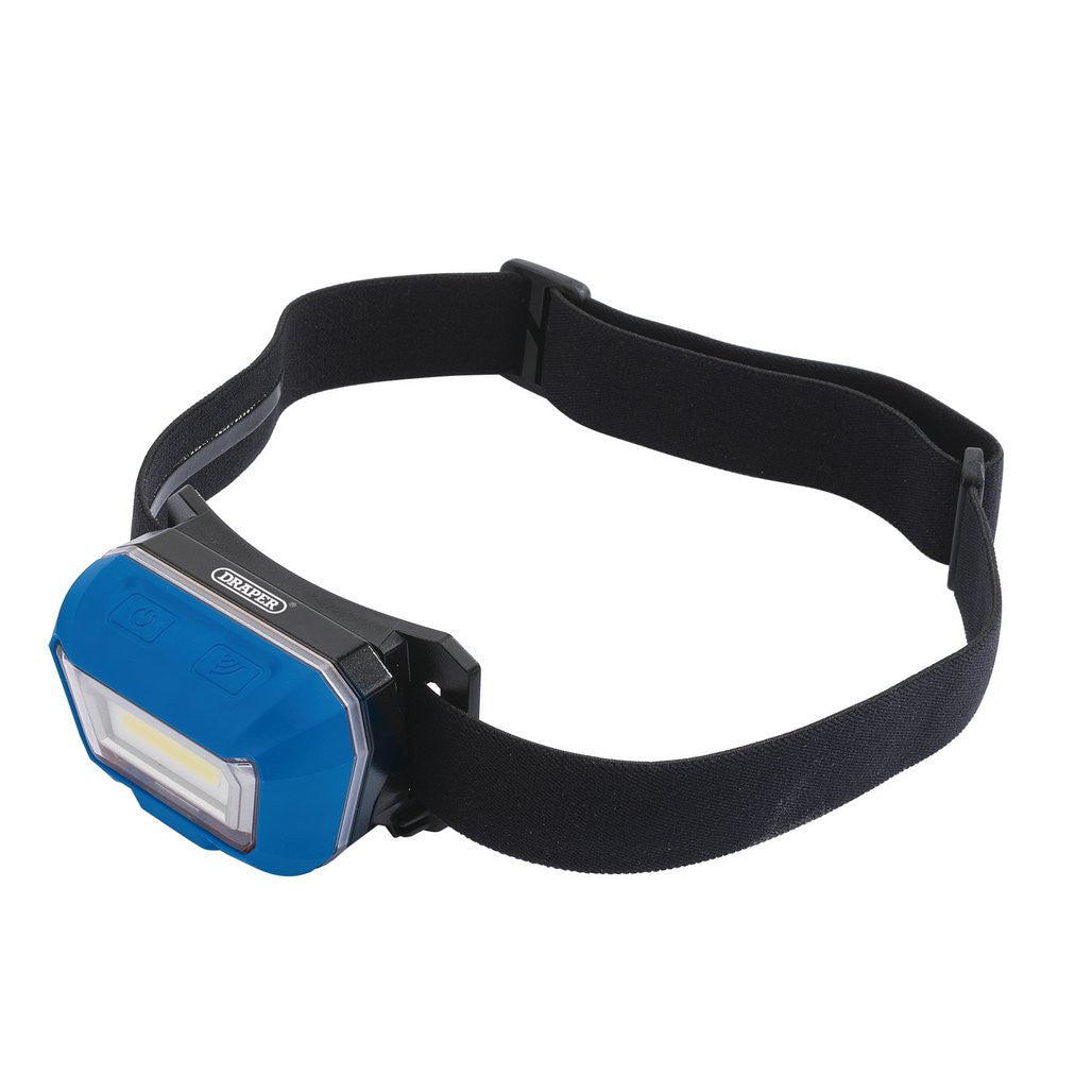Draper COB LED Rechargeable Head Torch, 3W, 300 Lumens  54374