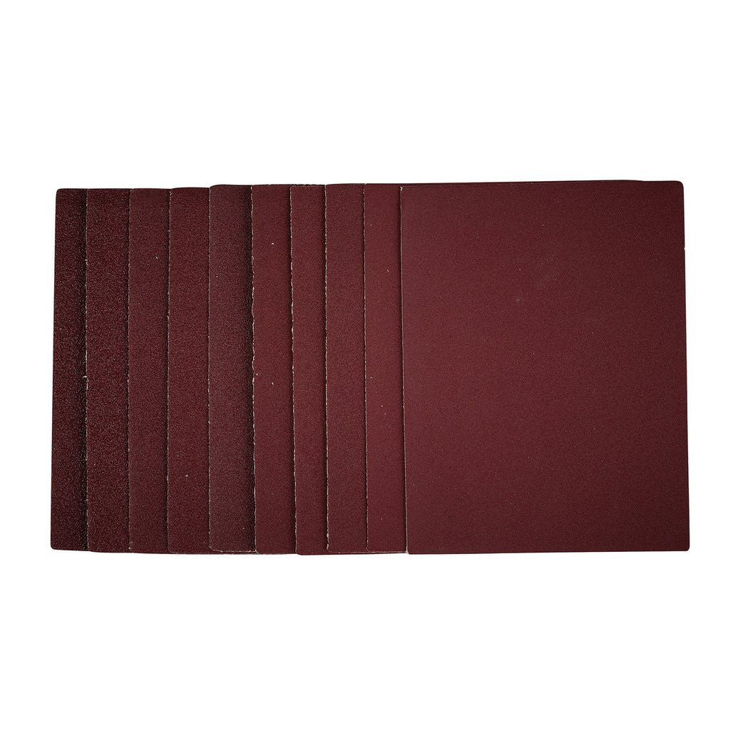 Draper 1/4 Sanding Sheets, 115 x 150mm, Assorted Grit (Pack of 10)  54824