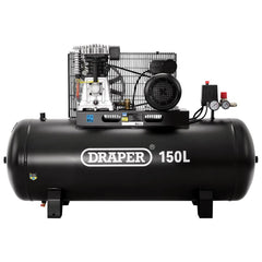 Draper 230V 150L Stationary Belt-Driven Air Compressor, 2.2kW/3HP  55304