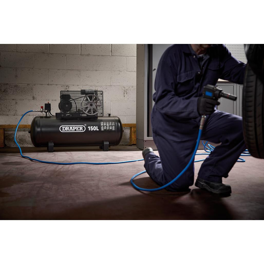 Draper 230V 150L Stationary Belt-Driven Air Compressor, 2.2kW/3HP  55304