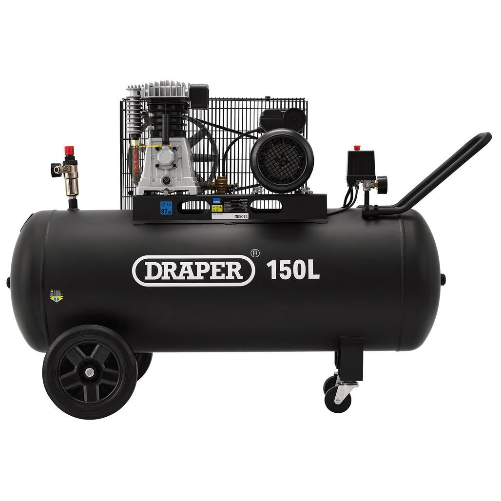 Draper 150L Belt-Driven Air Compressor, 2.2kW/3hp  55305