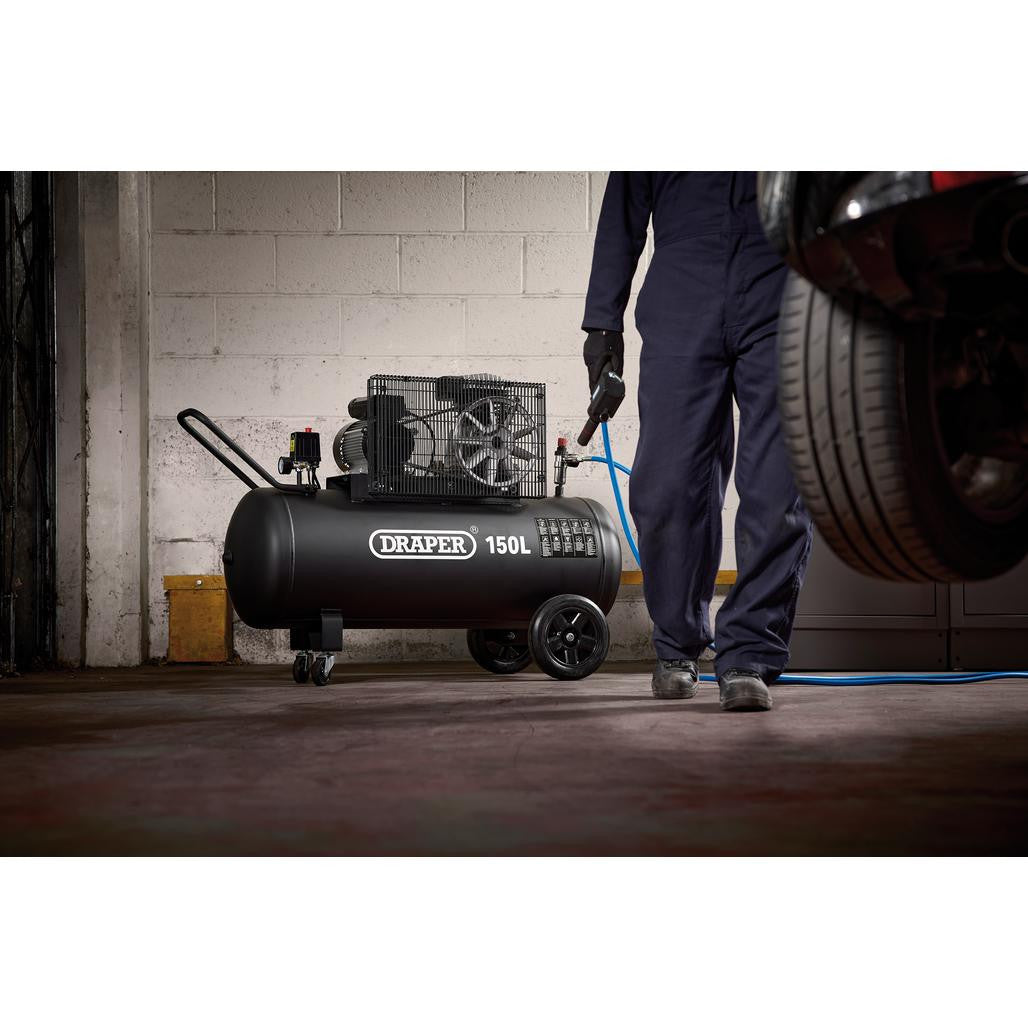 Draper 150L Belt-Driven Air Compressor, 2.2kW/3hp  55305