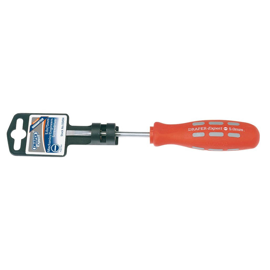 Draper Expert Plain Slot Parallel Tip Mechanics Screwdriver, 5 x 75mm  55494
