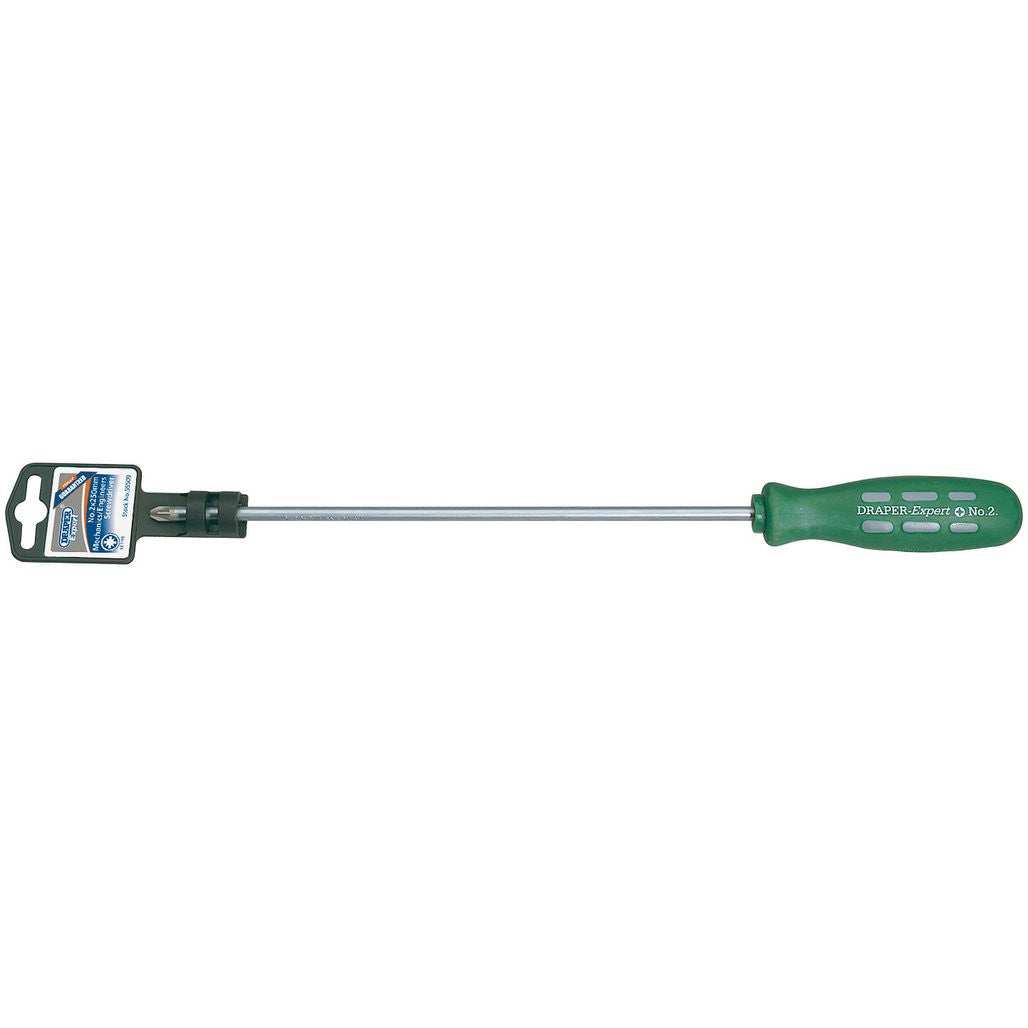 Draper Expert Long Reach Mechanics/Engineers PZ Type Screwdriver, No.2 x 250mm...  55509