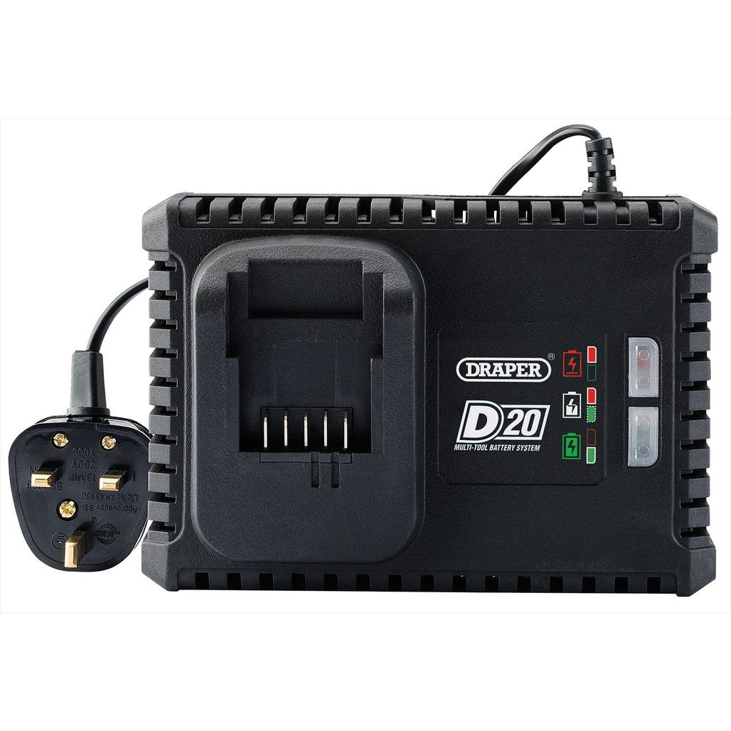 Draper D20 20V Li-ion Fast Battery Charger, 4A  55913