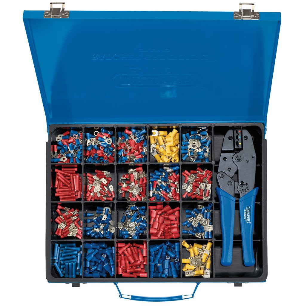 Draper Expert Ratchet Crimping Tool And Terminal Kit, 220mm  56383