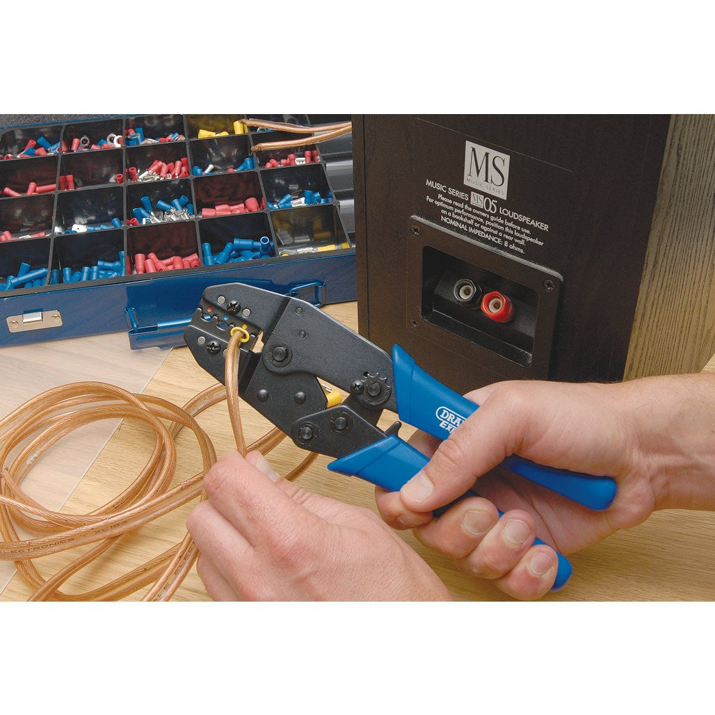 Draper Expert Ratchet Crimping Tool And Terminal Kit, 220mm  56383