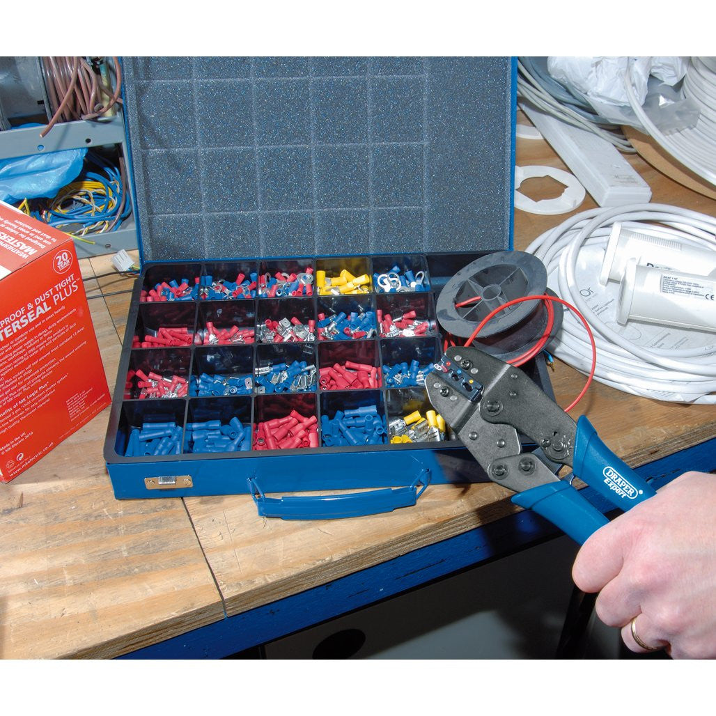 Draper Expert Ratchet Crimping Tool And Terminal Kit, 220mm  56383
