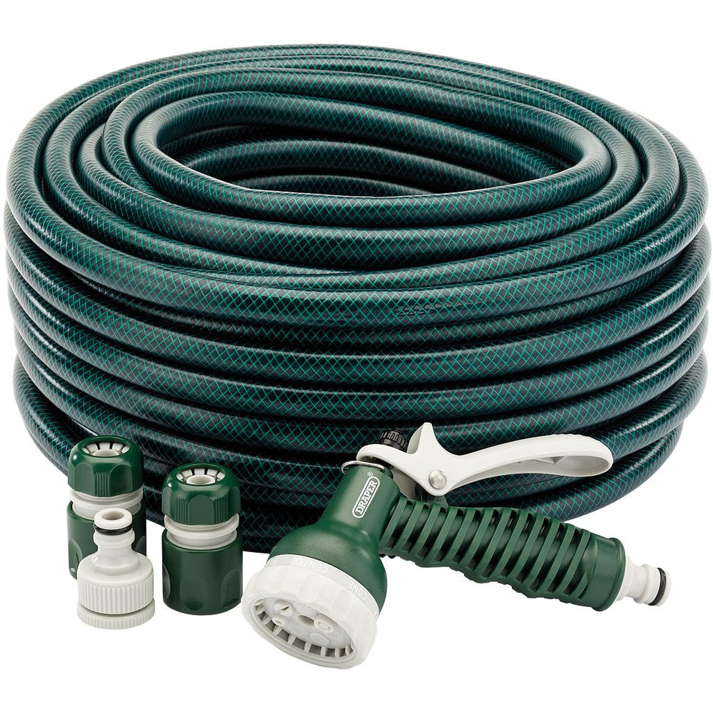 Draper Garden Hose and Spray Gun Kit, 12mm Bore, 30m  56447