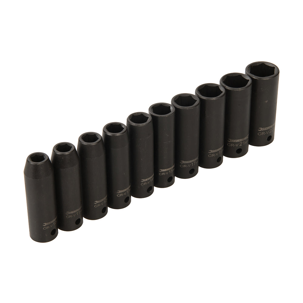 Silverline Deep Impact Socket Set 1/2" Drive 6pt Metric 10pce 586290
