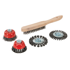 Silverline Wire Brush, Cup & Twist-Knot Wheel Set 5pce 589548