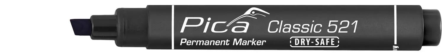 Pica Classic Permanent Marker with Chisel Tip - Black - 521-46