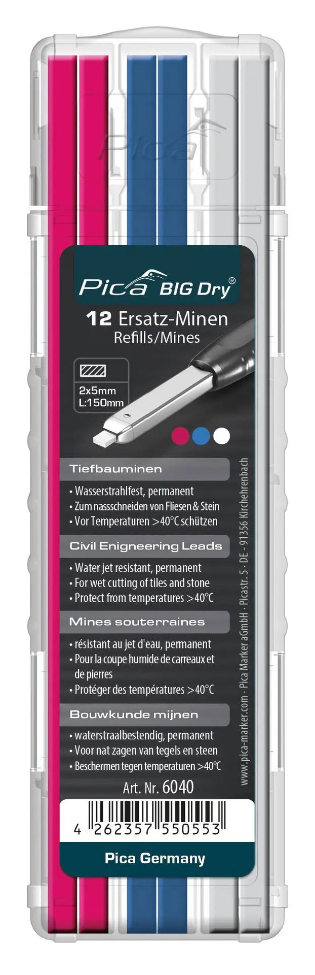 Pica Big Dry Refill Set Civil Engineering Leads - 64