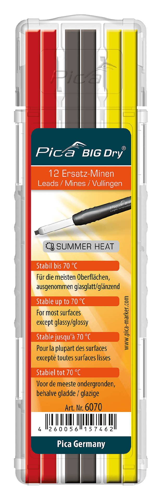Pica Big Dry Refill Set Summer Heat Assorted Colours -12 Leads - 67