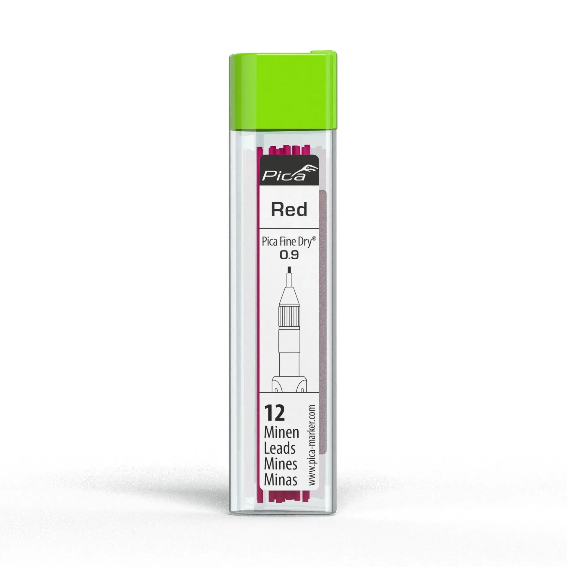 Pica Precise Fine Dry Refill Pack - Red (12 leads) - 731