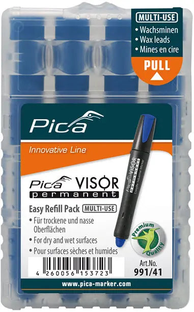 Pica Visor Refill Pack for Industrial Permanent Marker - Blue - 991-41