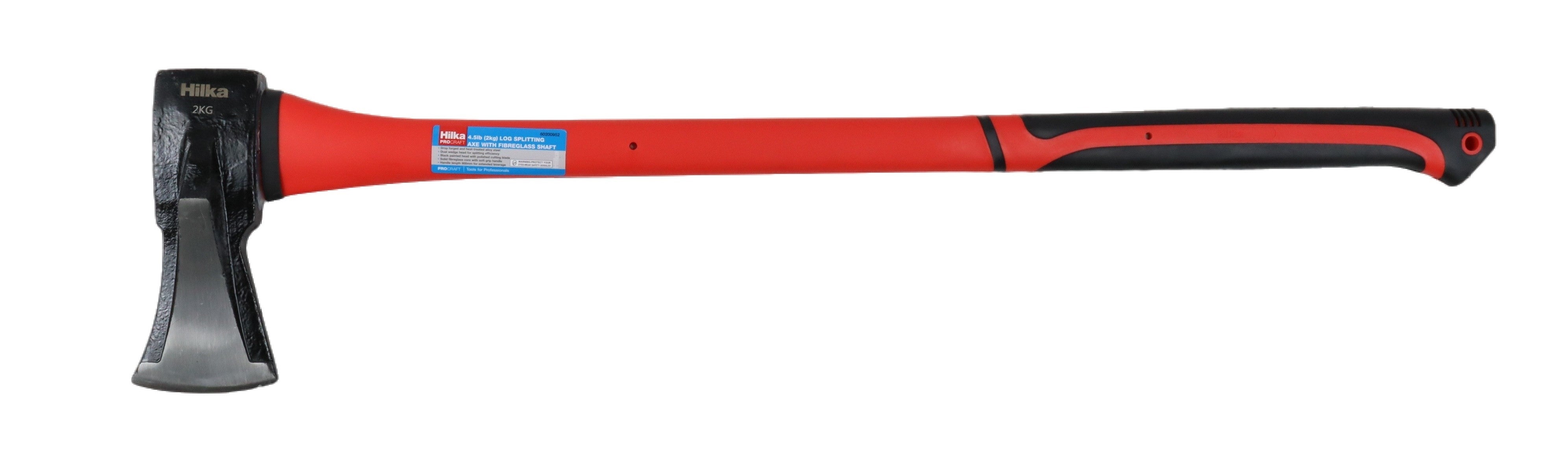 Hilka 4.5lb (2kg) Log Splitting Axe with Fibre Glass Shaft 60200952