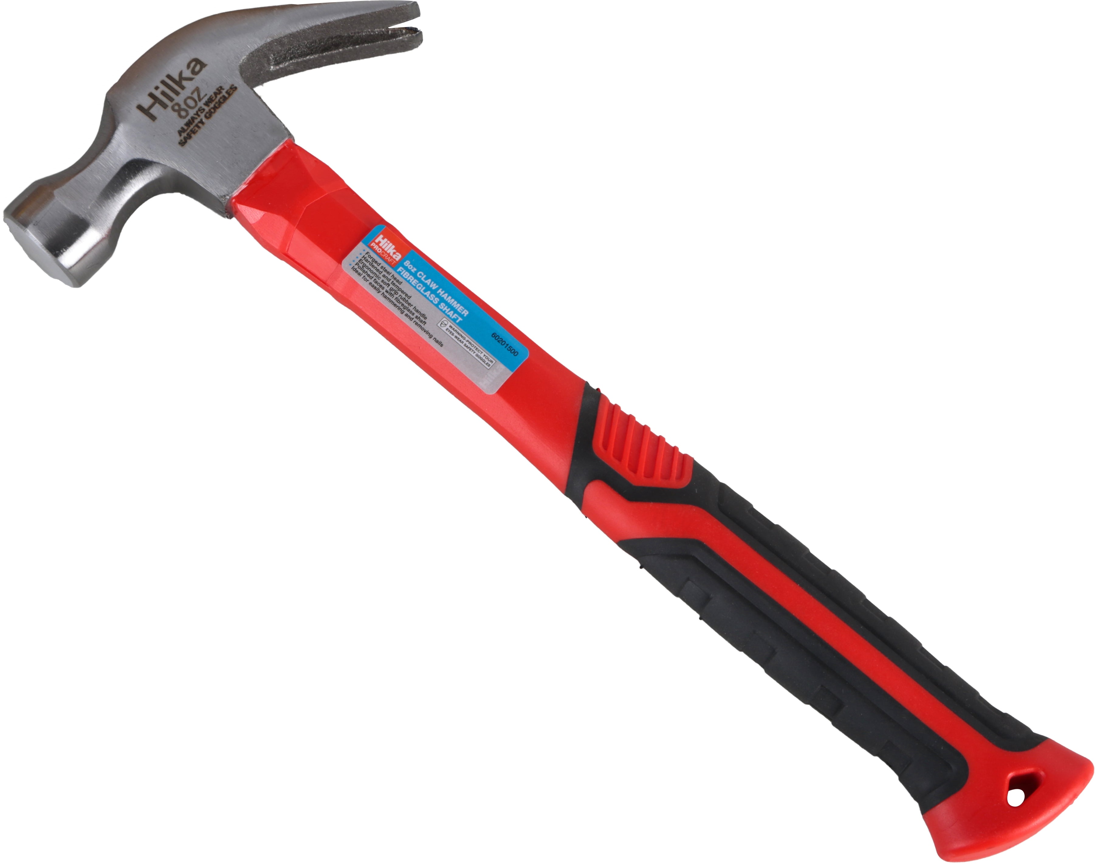 Hilka 8oz Claw Hammer Fibreglass Shaft 60201500