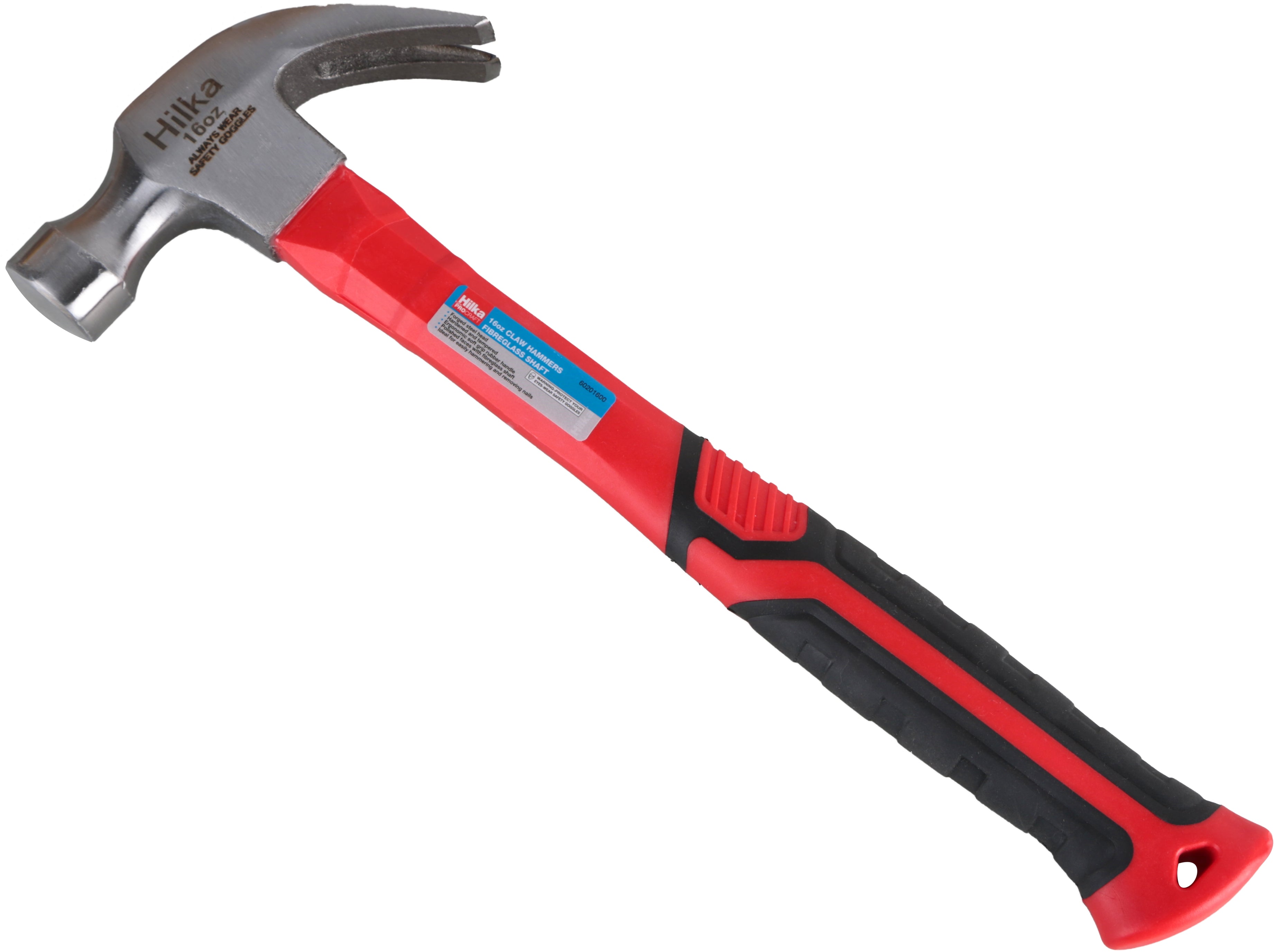 Hilka 16oz Claw Hammer Fibreglass Shaft 60201600