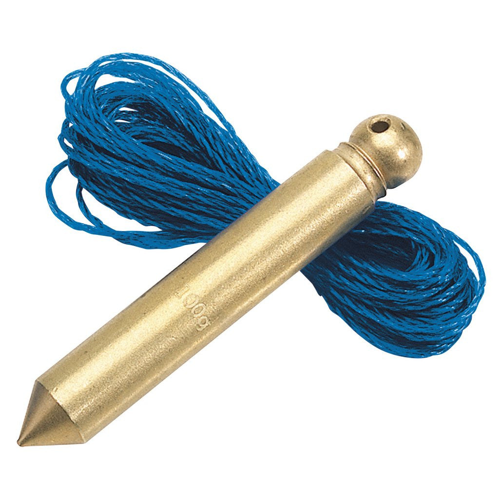 Draper Solid Brass Plumb Bob with Nylon Line, 100g, 5m  60698
