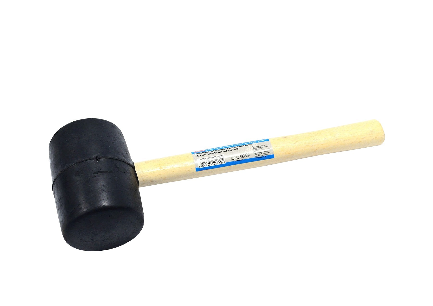 Hilka 32oz Black Rubber Mallet Wooden Shaft 61202032