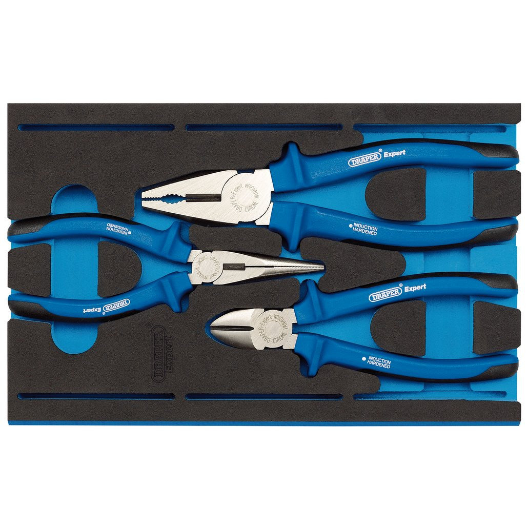 Draper Draper Expert Heavy Duty Plier Set in 1/4 Drawer EVA Insert Tray (3 Piece)