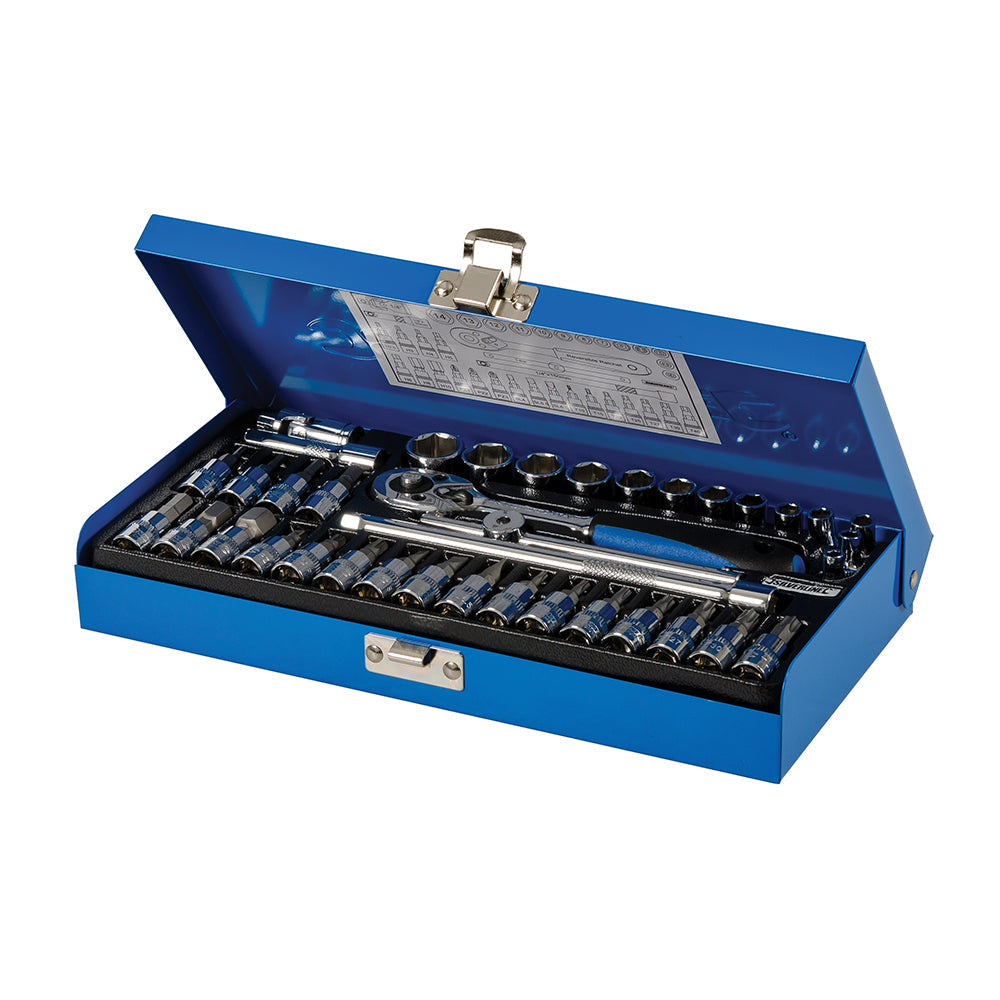 Silverline Socket Wrench Set 1/4" Drive Metric 38pce 633493