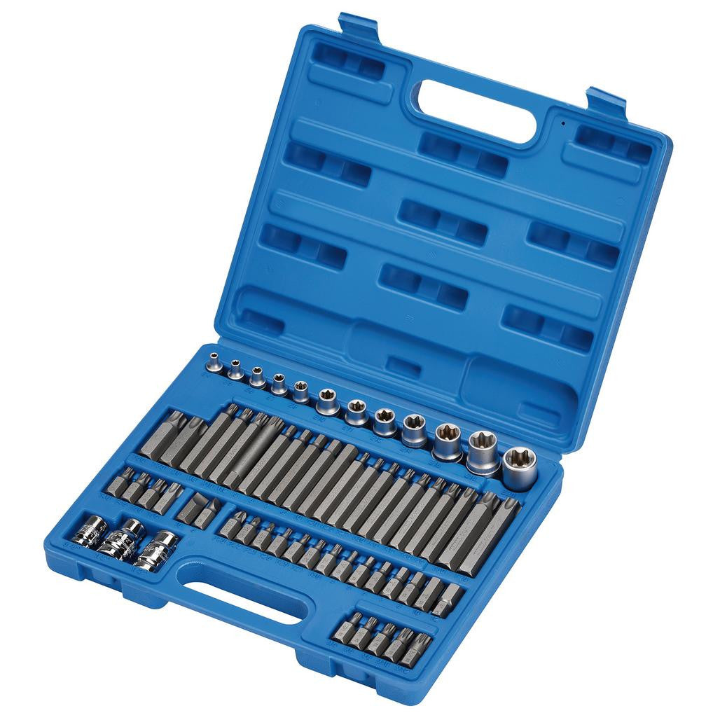 Draper Expert Mechanics Socket and Bit Set, 3/8, 1/2" Sq. Dr. (61 Piece)  63376