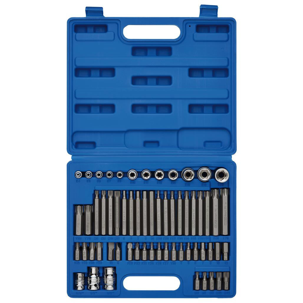 Draper Expert Mechanics Socket and Bit Set, 3/8, 1/2" Sq. Dr. (61 Piece)  63376