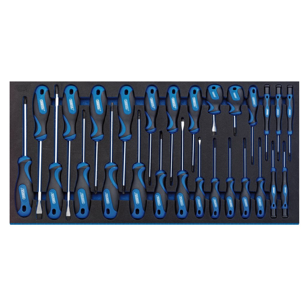 Draper Soft Grip Screwdriver Set in Full Drawer EVA Insert Tray (27 Piece)