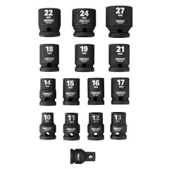 Draper Draper HI-TORQ® Metric Impact Socket Set in EVA Drawer Insert Tray, 1/2" Sq. Dr. (15 Piece)