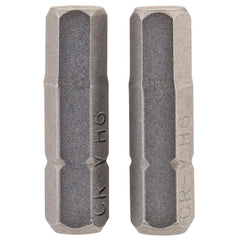 Draper Hexagonal Insert Bit, 6mm, 1/4" Hex, 25mm Long (Pack of 2)  63998