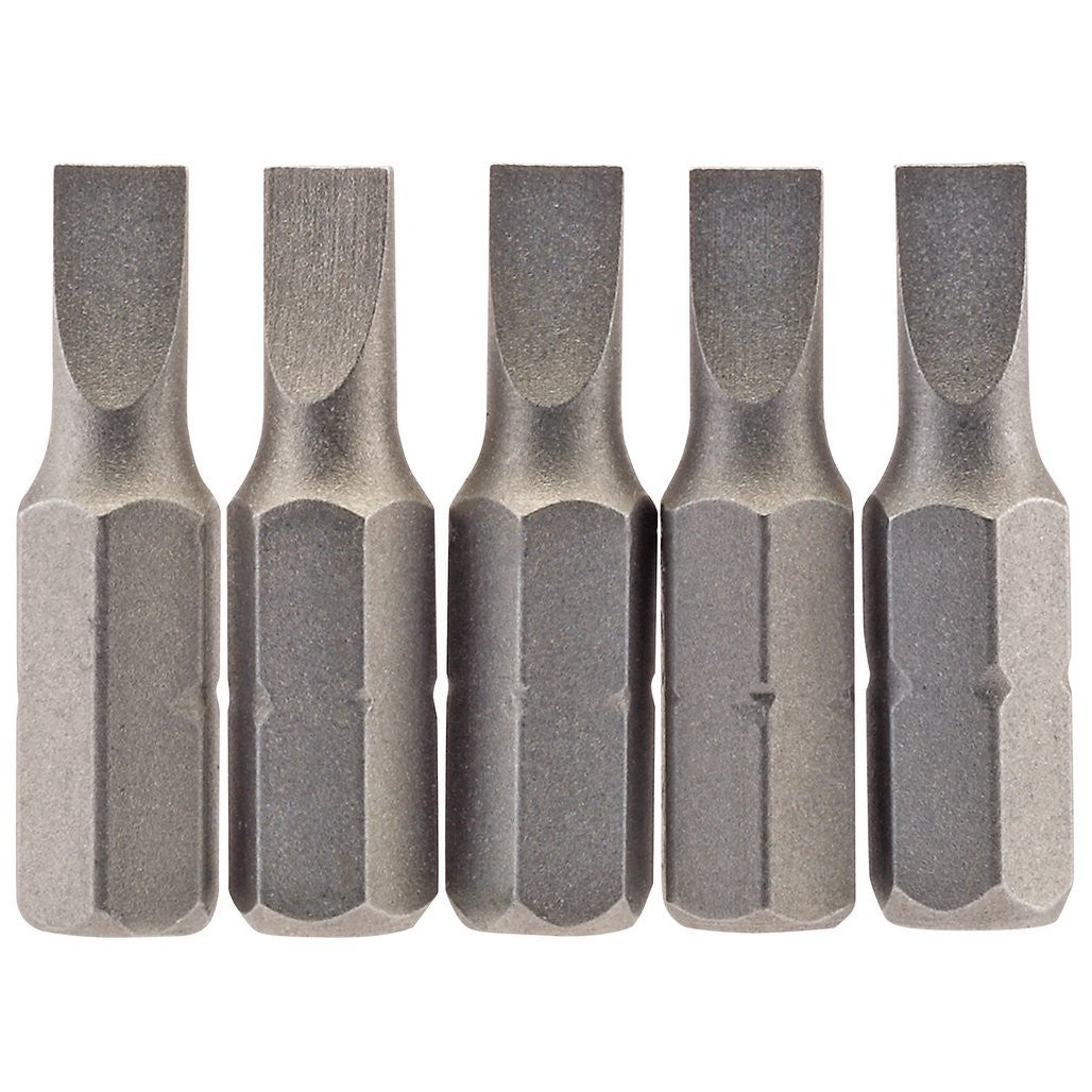 Draper Plain Slot Insert Bit, 4.5 mm, 1/4" Hex, 25mm Long (Pack of 5)  64008