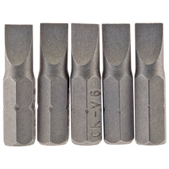 Draper Plain Slot Insert Bit, 6mm, 1/4" Hex, 25mm Long (Pack of 5)  64011