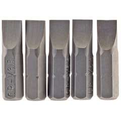 Draper Plain Slot Insert Bit, 6.5mm, 1/4" Hex, 25mm Long (Pack of 5)  64012