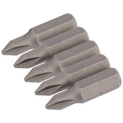 Draper Cross Slot Insert Bit, 1/4" Hex, 25mm Long, No.1 (Pack of 5)  64017