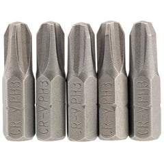 Draper Cross Slot Insert Bit, 1/4" Hex, 25mm Long, No.3 (Pack of 5)  64023