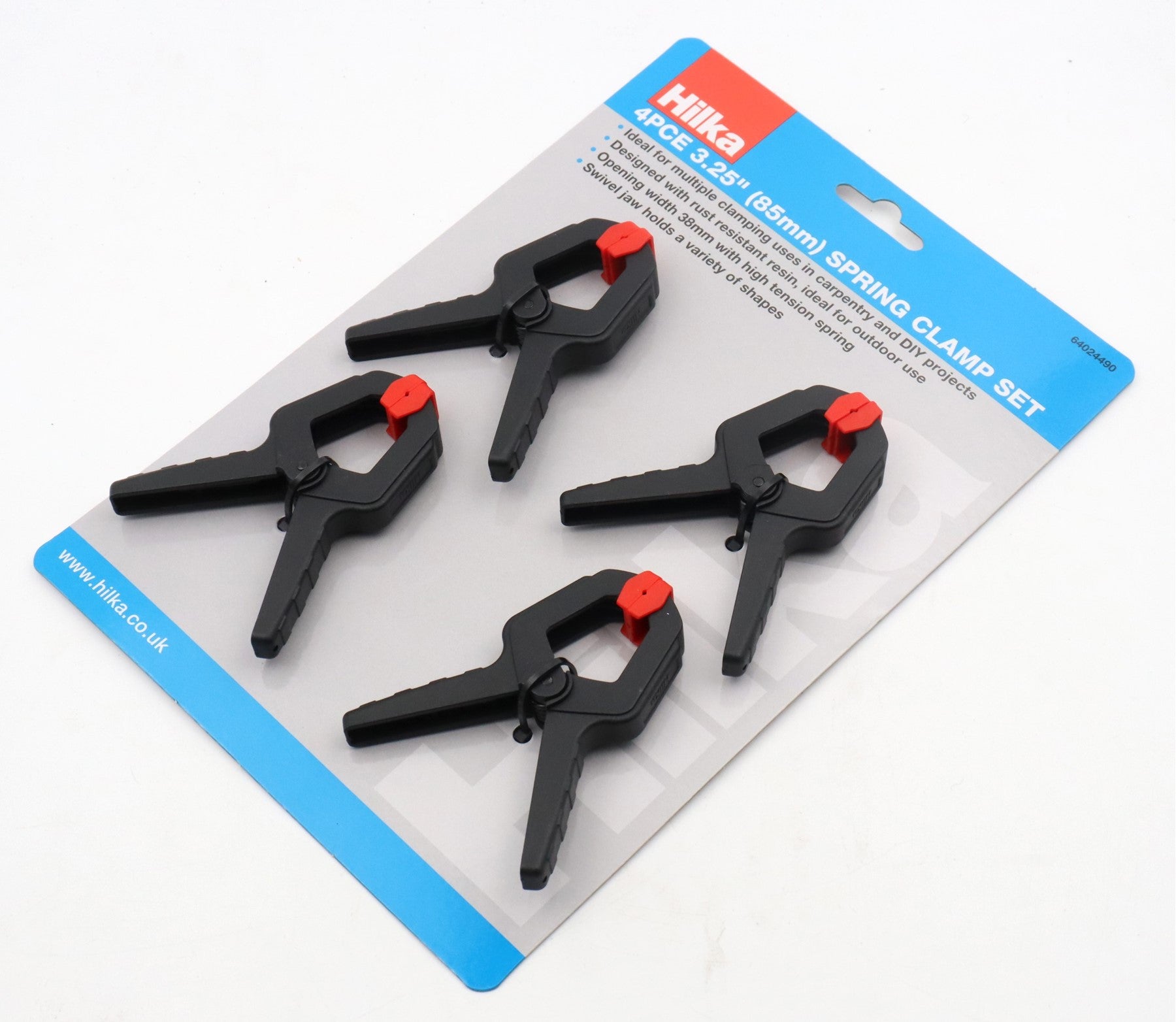 Hilka 4 pce 3.25" 85mm Spring Clamp Set 64024490
